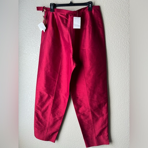Talbots Pure Silk Red Pants Size 16 NWT - Picture 2 of 11